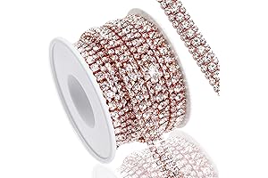 3 Yards Rose Gold Rhinestone Chain Trim for Crafts, Jewelry Making, Wedding Cake, Bouquet