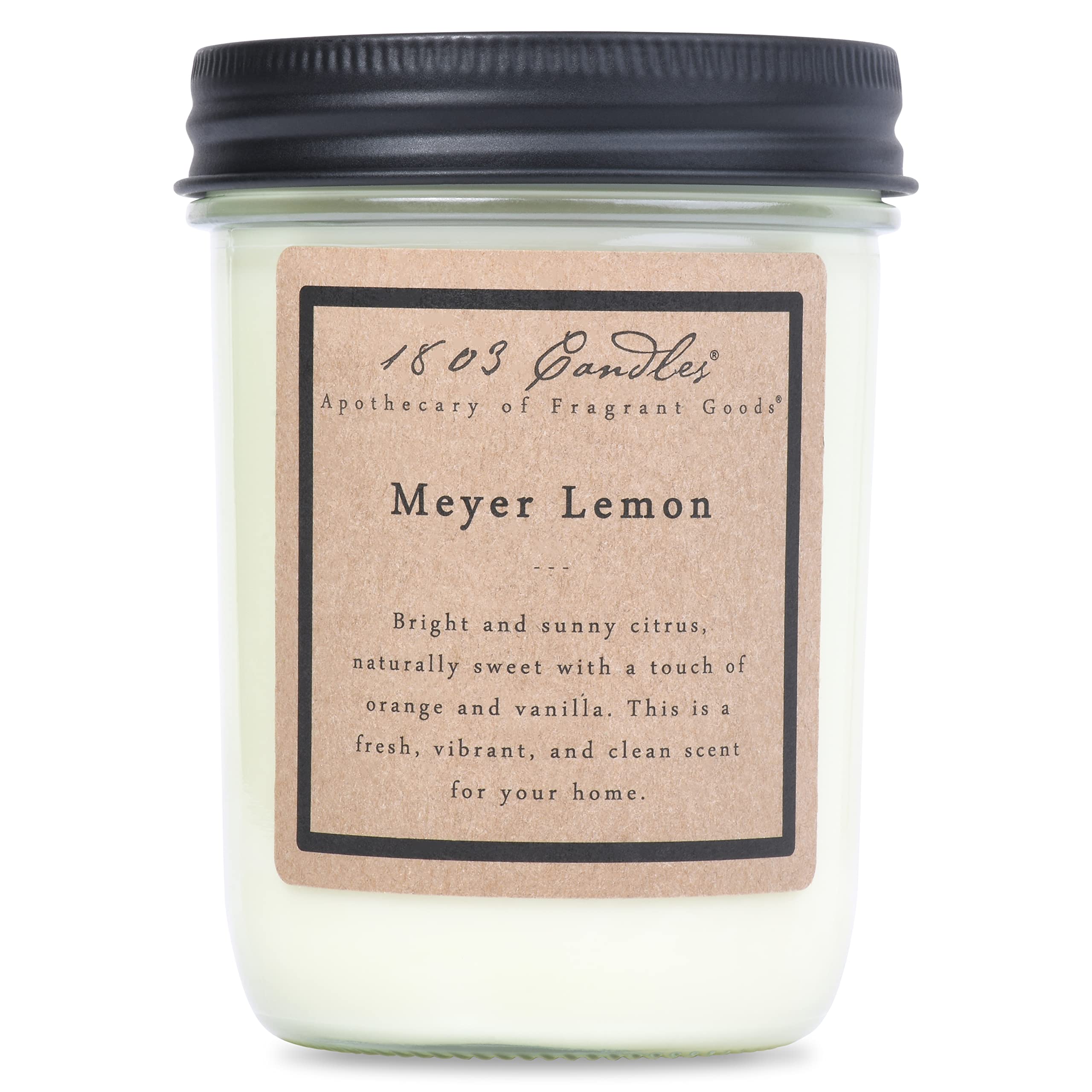 1803 Candles - 14 oz. Jar Soy Candles - Meyer Lemon