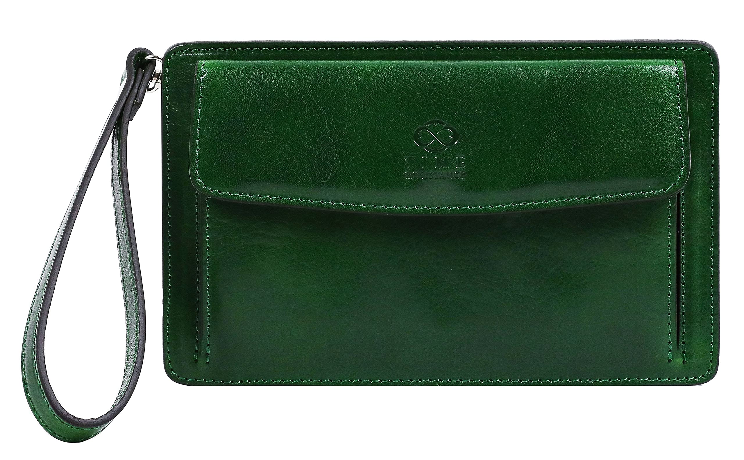 Time ResistanceLeather Clutch Purse for Men - Handmade Men's Wrist Bag - Italian Leather Clutch Bag - Small Business Briefcase - Small Everyday Items Organizer - Men's Leather Handbag