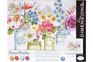 Dimensions, Rainbow Flowers Paint By Numbers Kit For Adults