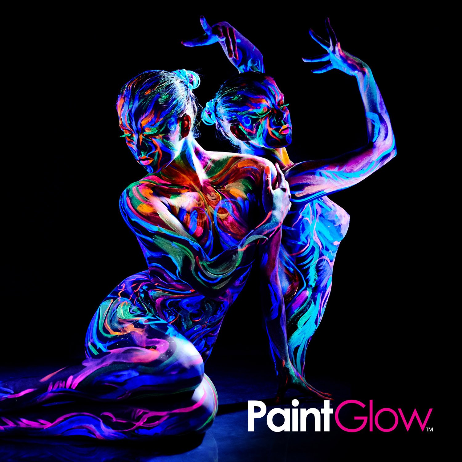 PaintGlow Neon UV Face Paint Box Set UV Glow Neon Face Paint, neon face