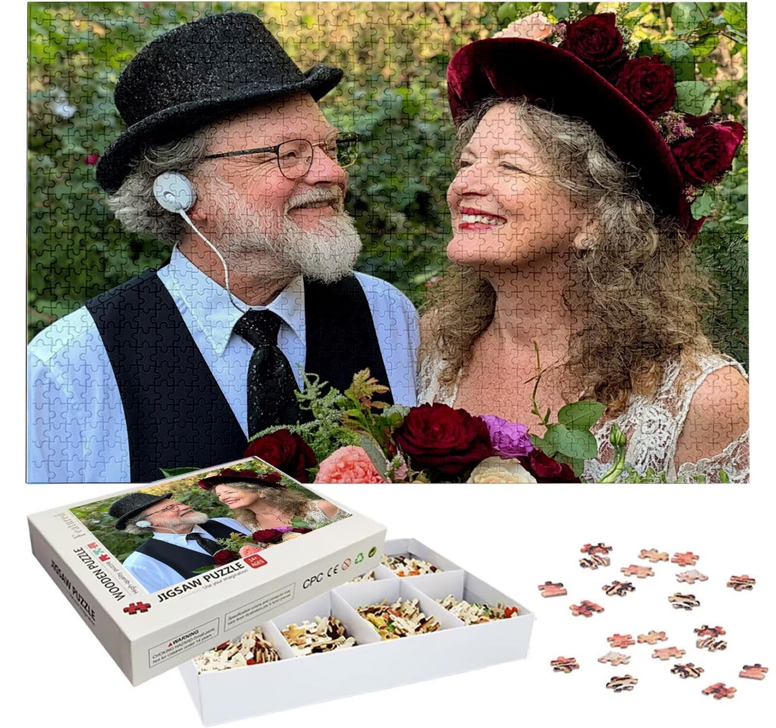 Puzzle Personalizado con Foto, Personalizada Rompecabezas Personalizado Diseña tu Logo Foto o Texto, Personalizado Navidad Halloween San Valentín Parejas Niños Familia Amigos h-2469