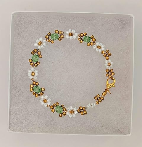 Miniatura 4 de Elegange brazalete para dama hecho a manode cuentas de vidriol y cristales de 8" de largo,ideal para regalo, se envía empaque según muestra.