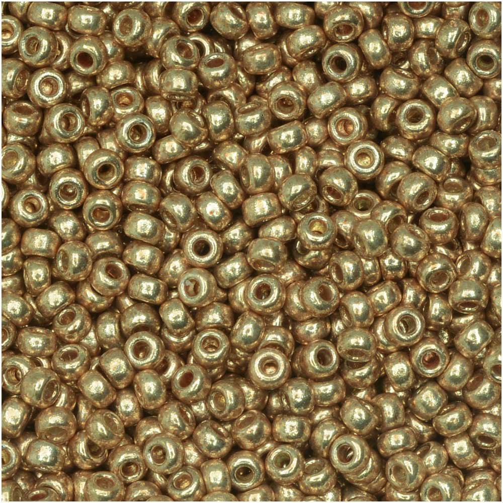 MiyukiRound Seed Beads, 11/0 Size, 8.5 Gram Tube, 4204, Galvanized Champagne