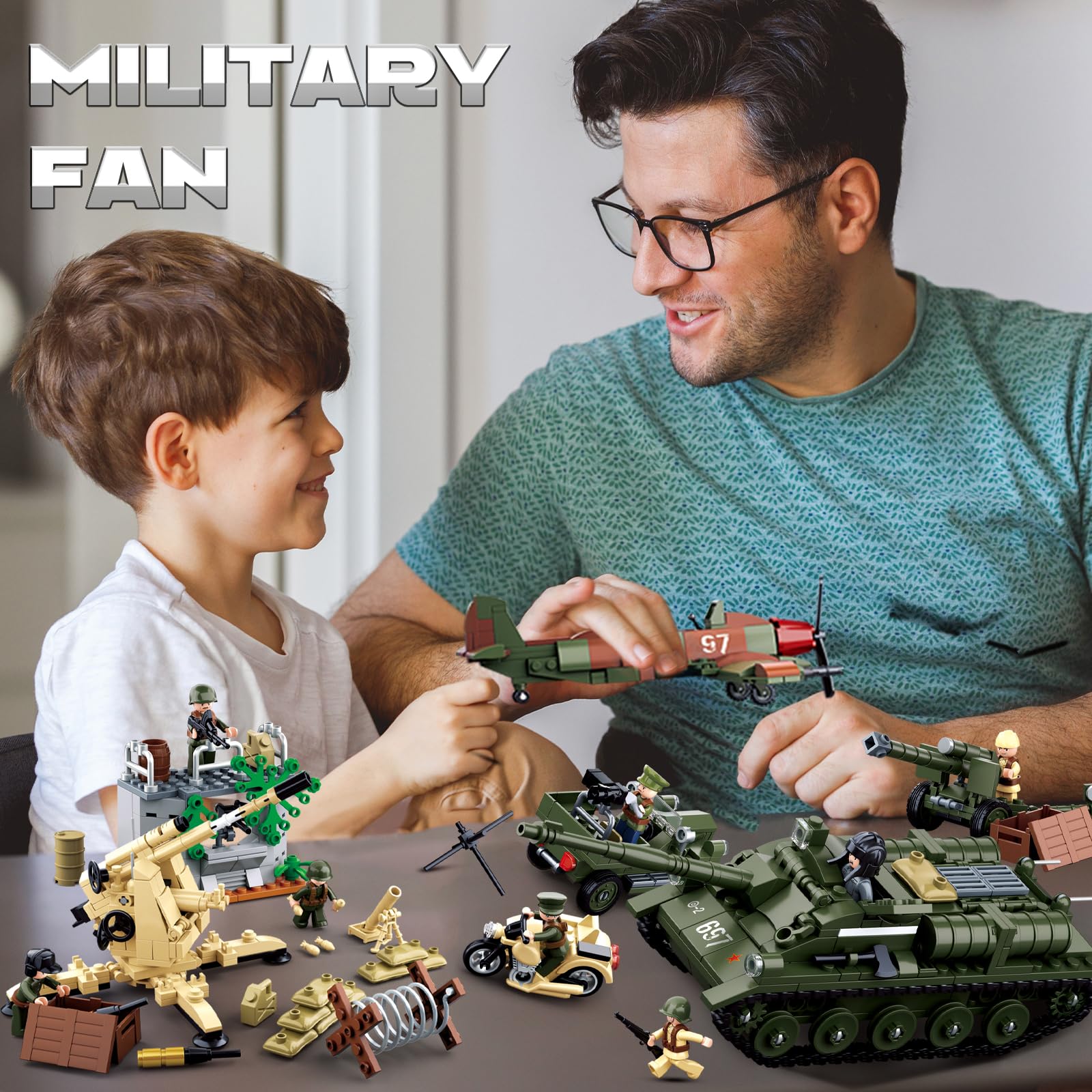 Amazon.co.jp: 軍事基地ビルディングセット WW2 陸軍モデルキット 戦車