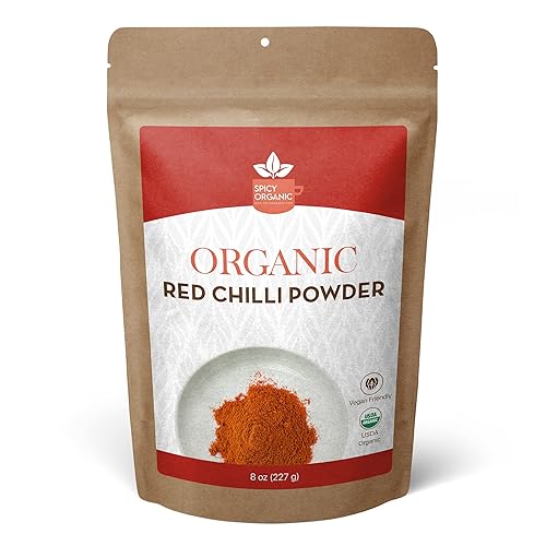 SPICY ORGANIC Chili en polvo rojo  Certificado orgánico por USDA, sin OMG, perfecto para añadir un sabor ahumado y picante a sopas, guisos, chile y disponible en Yaxa Colombia