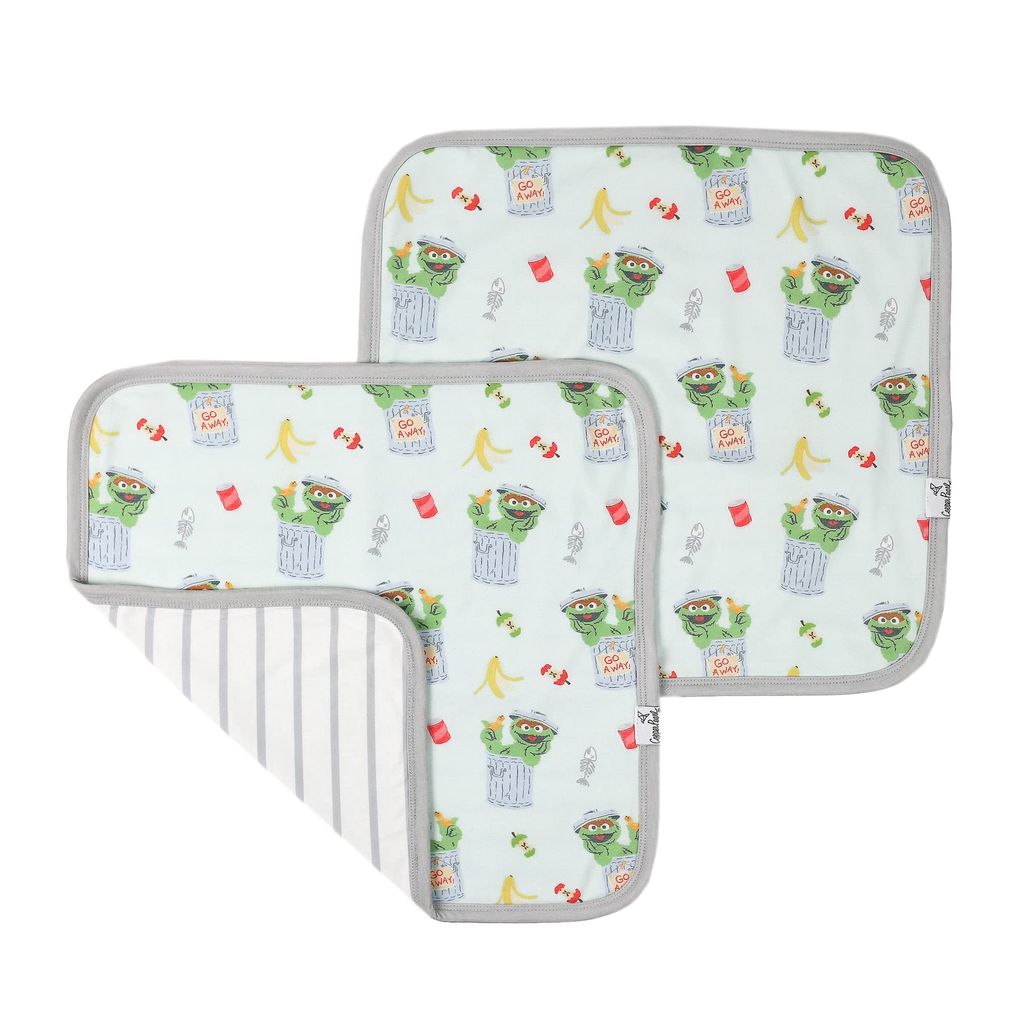Copper Pearl Baby Security Blanket Set of 2 - Portable Size for Self-Soothing On-The-Go, Ideal Baby Blankets for Boys and Girls, Ultra-Soft, and Gift-Ready Loveys - Oscar The Grouch