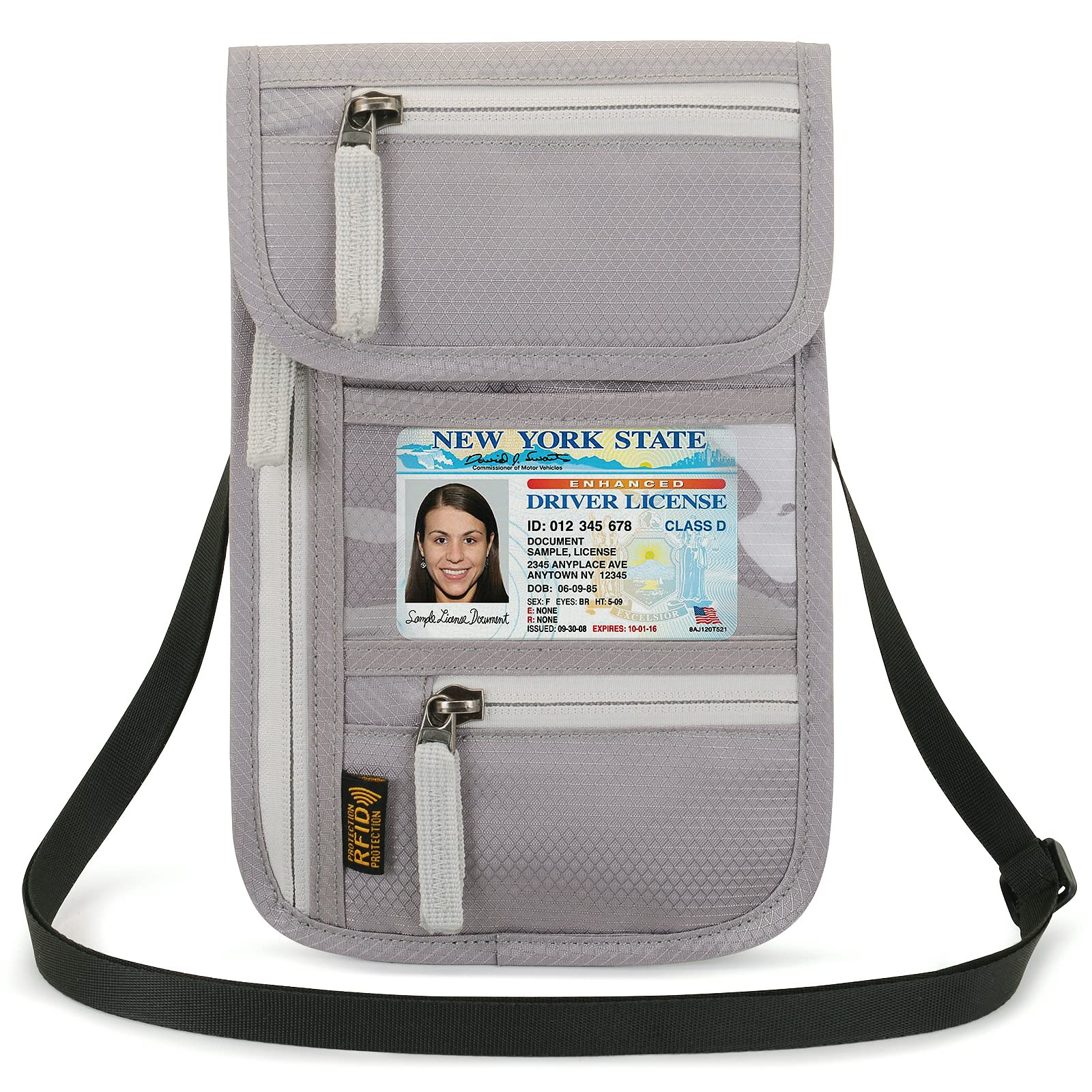 Neck Wallet Lightweight RFID Blocking Waterproof Travel Pouch for Women Men