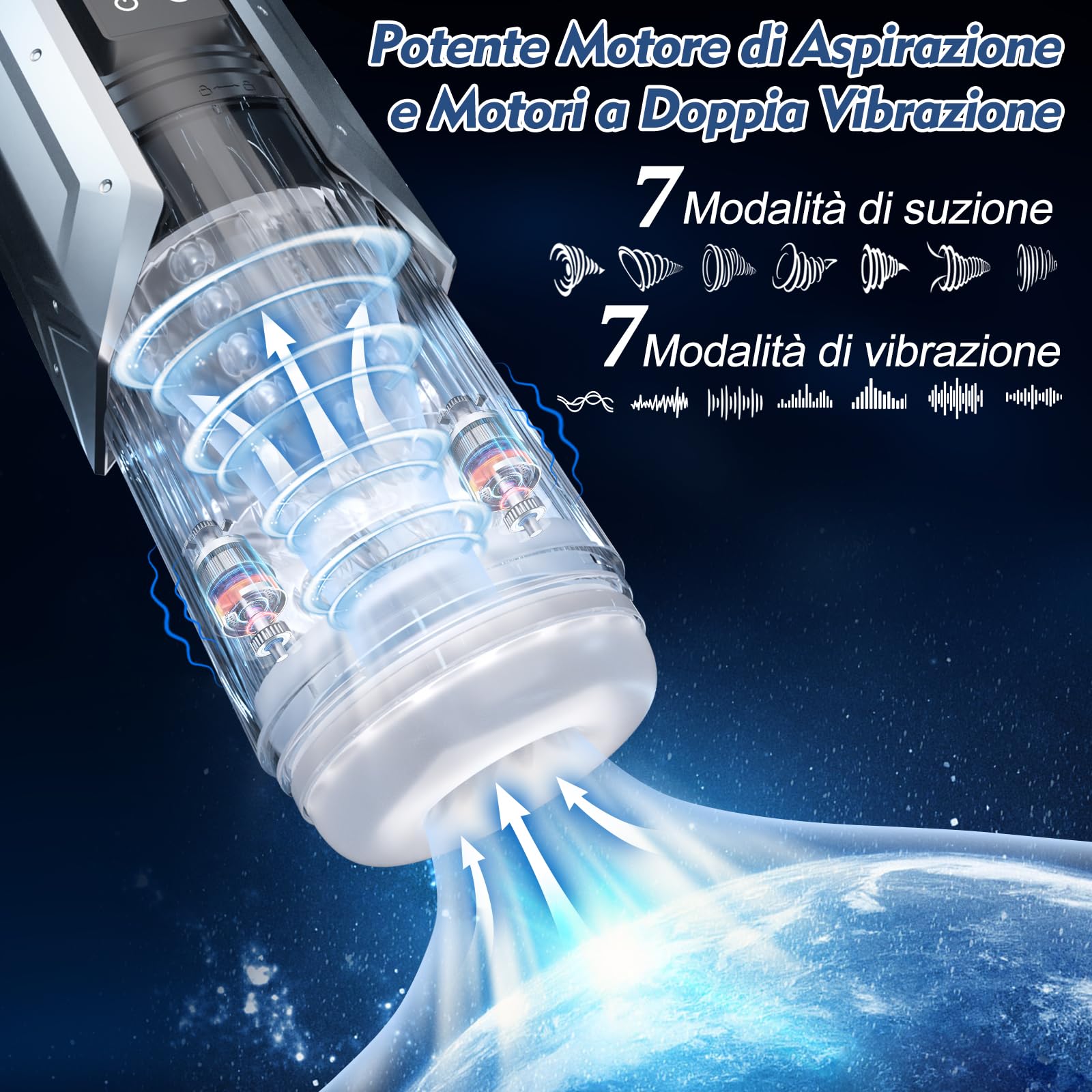 Masturbatore Uomo Masturbatore Automatico Sex Toys Uomo - Masturbtore per Uomini con 7 Modalità di Suzione & Vibrazione & Telescopico & Rotante Sextoys Masturbatore Maschile Sex Toy Uomo Vibratore