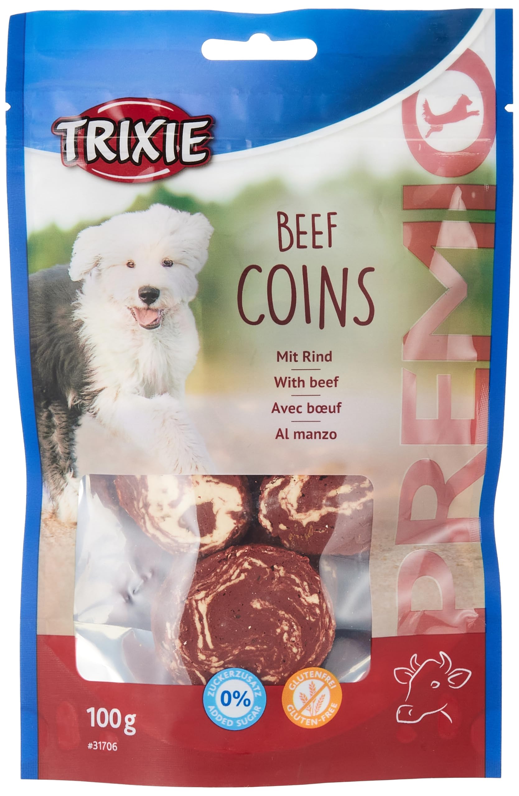 TRIXIE Snack PREMIO Beef Coins, 100 g, Perro