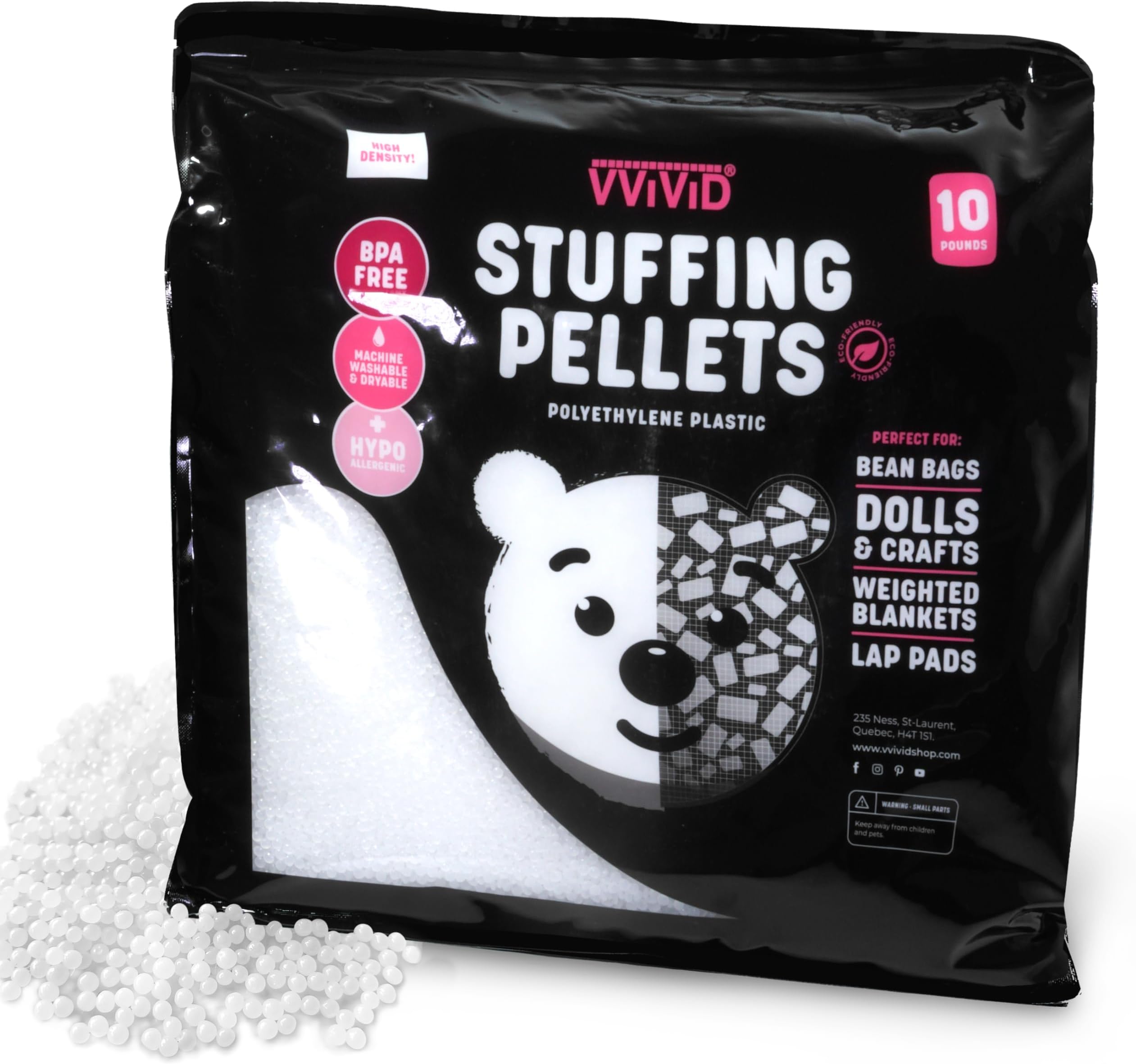 VViViD Eco-Friendly Weighted Stuffing Beads Poly Pellets (10lbs)