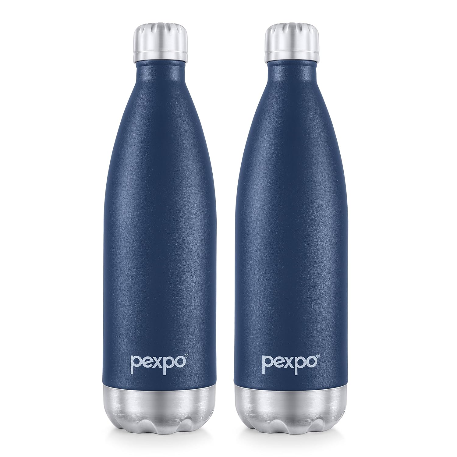 Electro 1000 ISI Certified Hot & Cold | Stainless Steel Water Bottle - 980ml (Pack of 2) | 2 Years Warranty | Office Bottle | Workout | Travelling | Home - Denim Blue