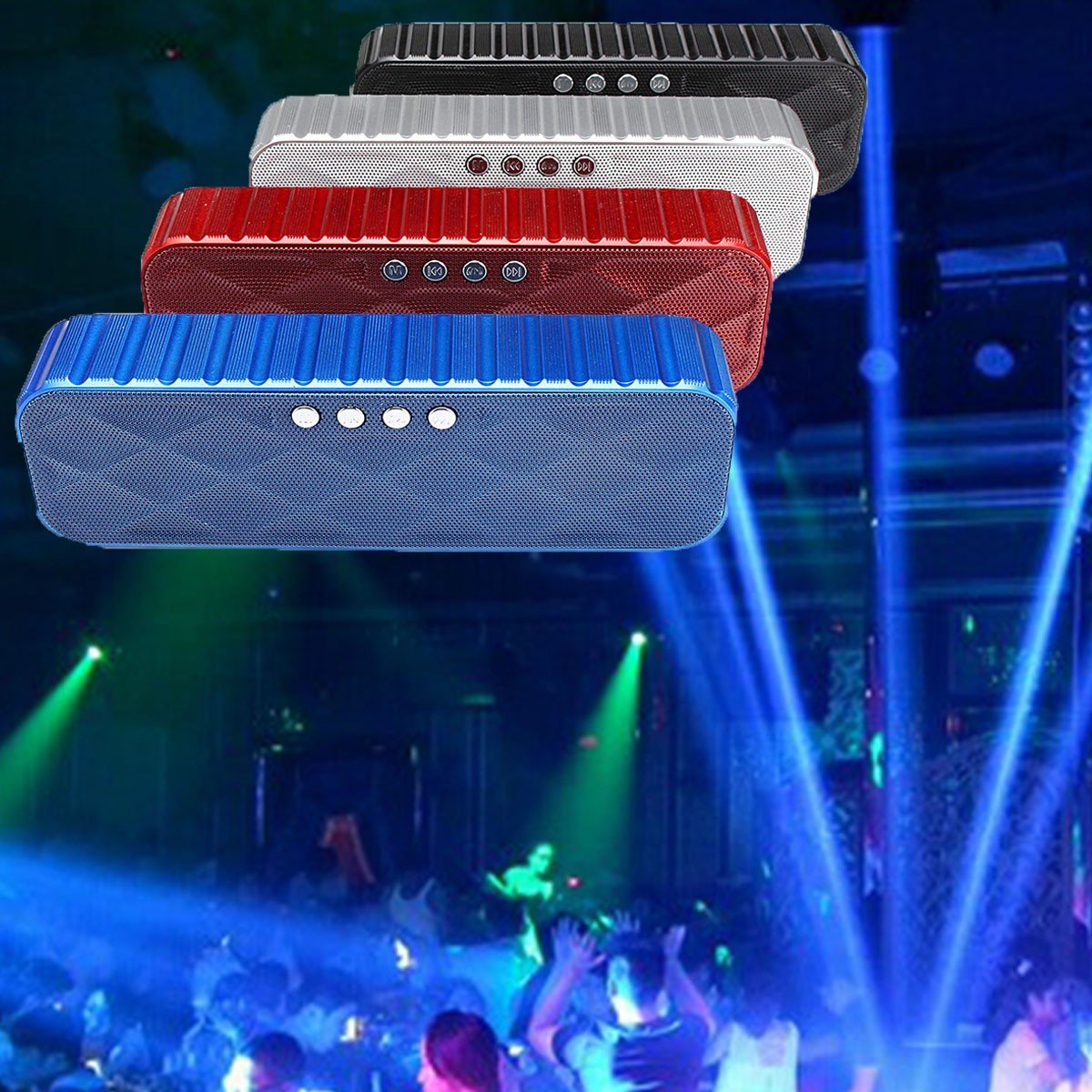 M.Way Enceinte Bluetooth sans fil avec 10 heures de lecture, portée Bluetooth de 20 m et micro intégré, haut-parleur portable sans fil avec faible distorsion harmonique et son supérieur Noir