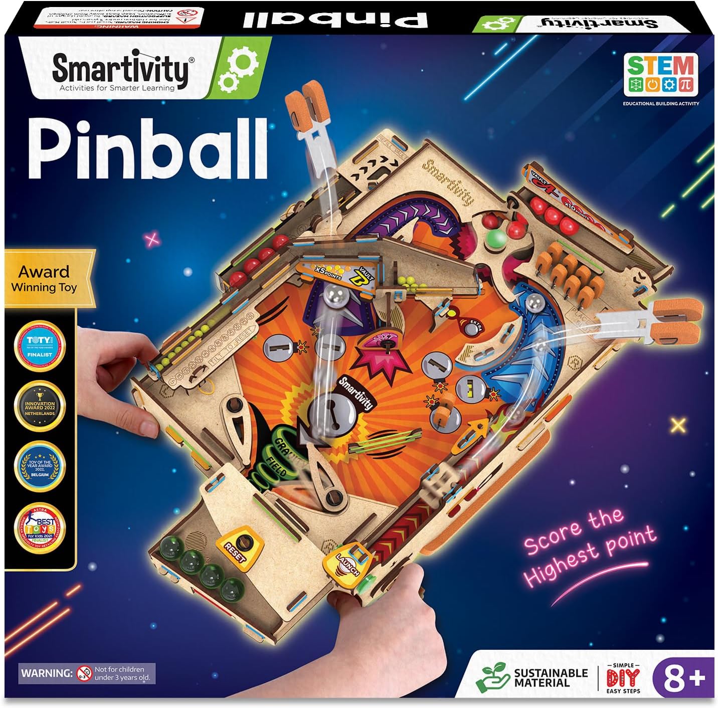 Smartivity DIY Pinball Machine Toy for Ages 8-99 Year Old | Award Winning Arcade Game for Boys & Girls | Birthday Gift Ideas for Kids & Adults | STEM Toys I Fun Family & Party Game