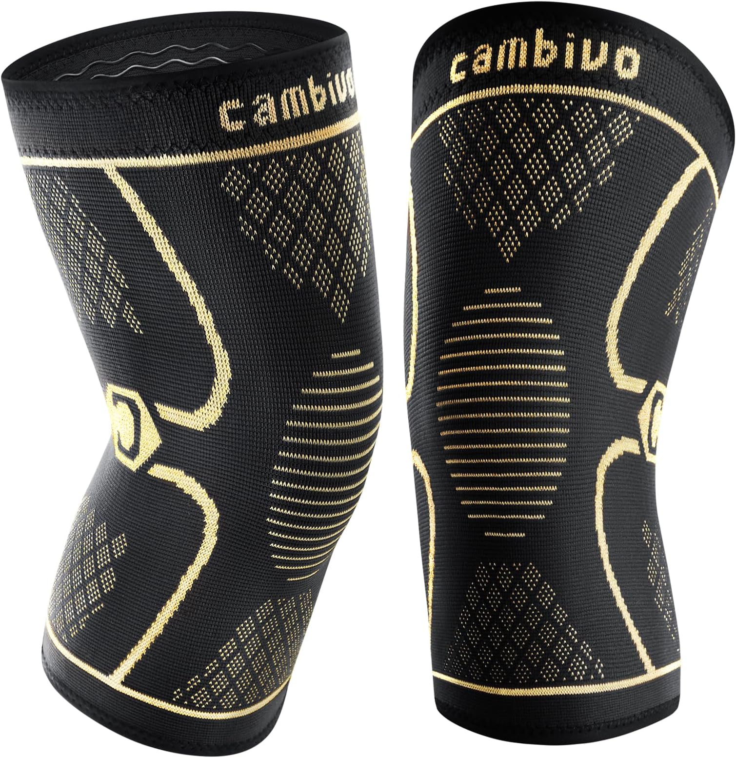 Amazon.com: CAMBIVO Copper Knee Braces for Men and Women (2 pack) -Knee ...