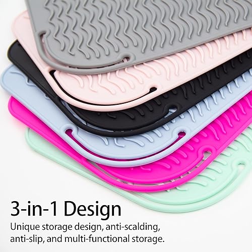 Miniatura 3 de Heysam Alfombrilla de silicona profesional resistente al calor, plancha plana para alisar el cabello, herramientas calientes, rizador de viaje,