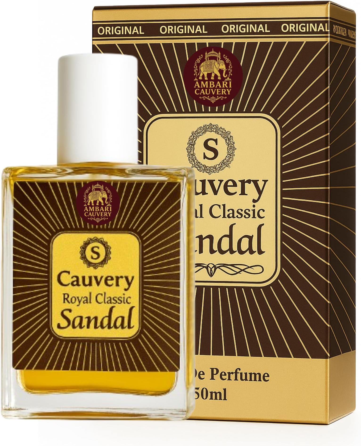 Mysore Royal Classic Kavery Sandalwood fragrance Perfume (100 ml), unisex (For Men and Women/Ladies) | Best Long Lasting Parfum Spray | Natural Scent | Mysuru Chandan | Eau de perfum