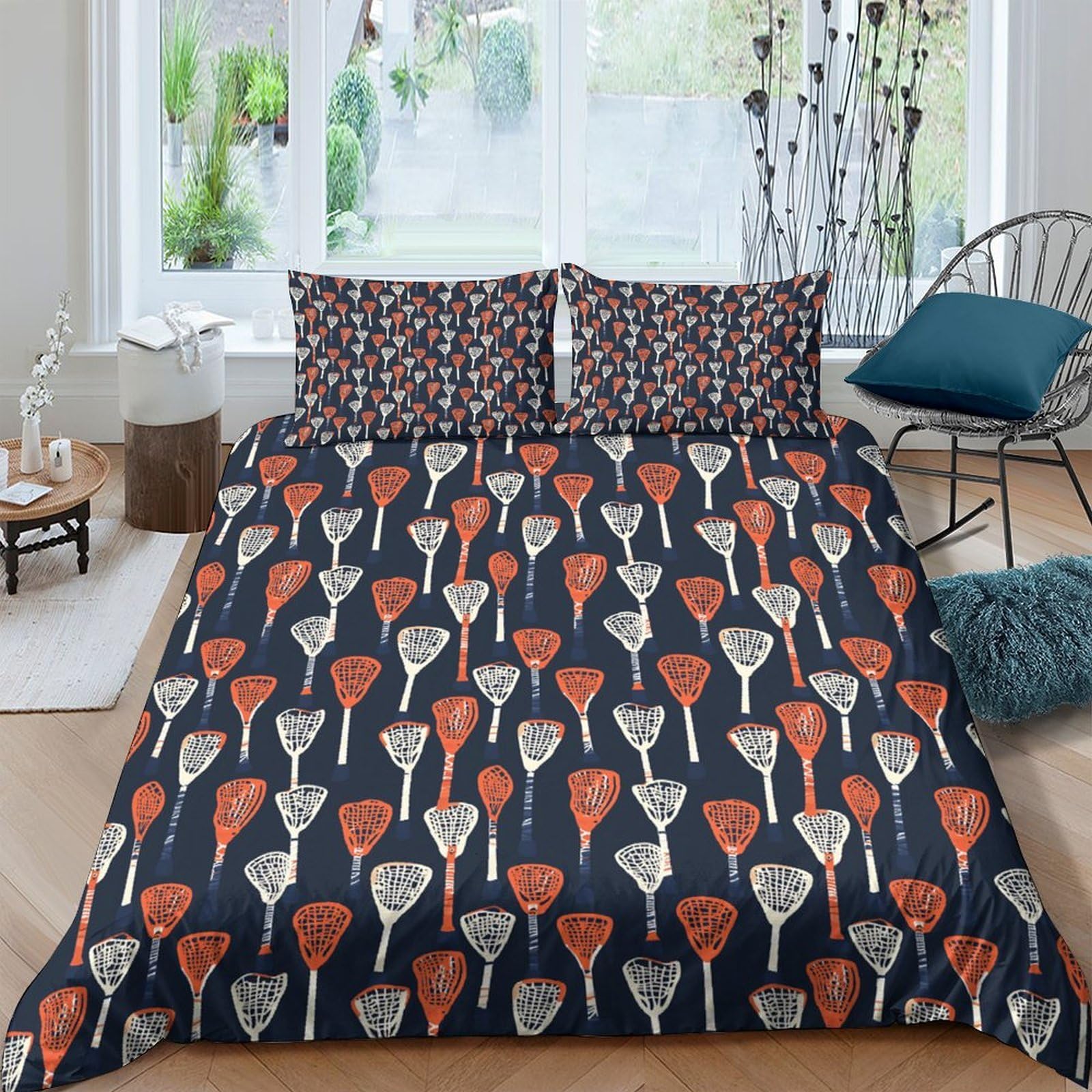 Ctjqhvkz Style-2 3D Printed Abstract Retro Leaf Fitted Sheet Microfiber Orange Navy Mattress Cover For Bedroom Dorm Mattress Protection Decor Single（135X200cm）
