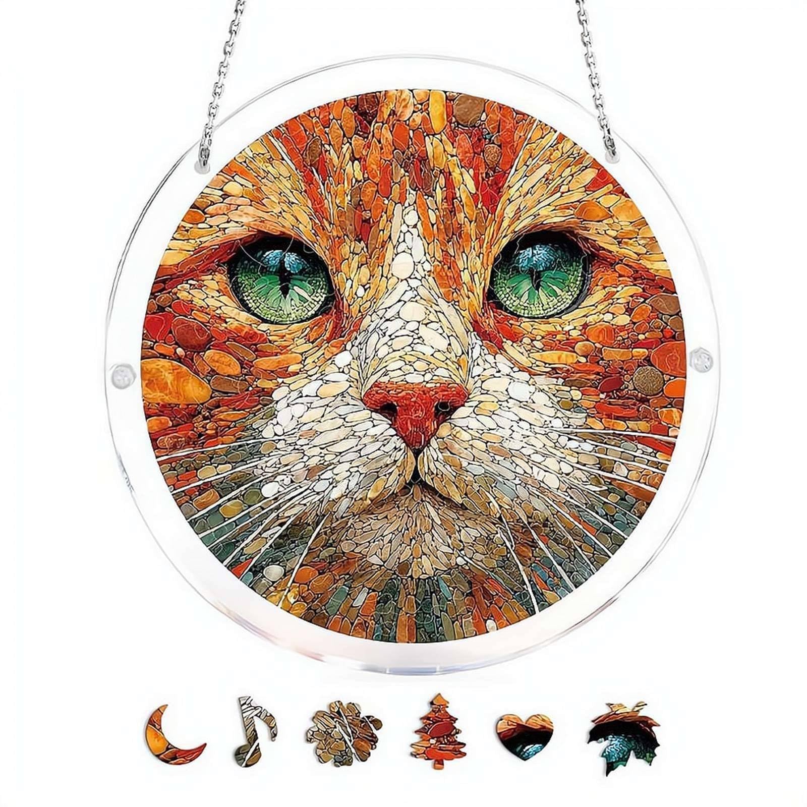 Acrylic Puzzles Suncatcher Window Hanging,83Pcs Sun Catcher Acrylic Puzzles Garden Decoration,Sun Catcher Stained Glass AcrylicPuzzle Decoration,for Women Men Birthday Mother's/Father's DayGift — view 20