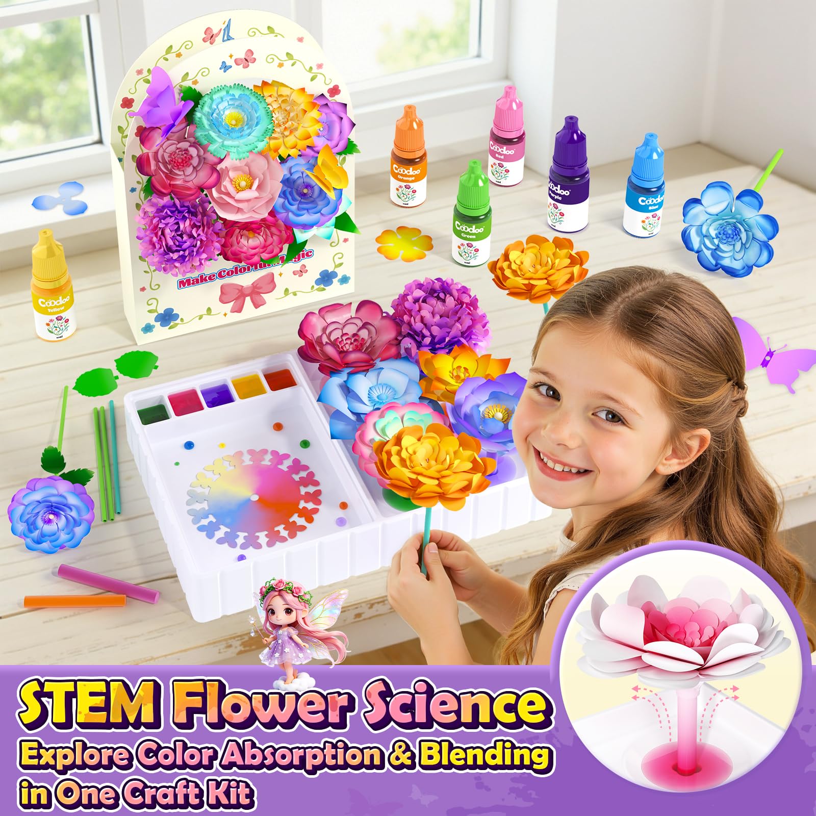 DIY Flower Craft Kits - Magical Color Dyeing! -7
