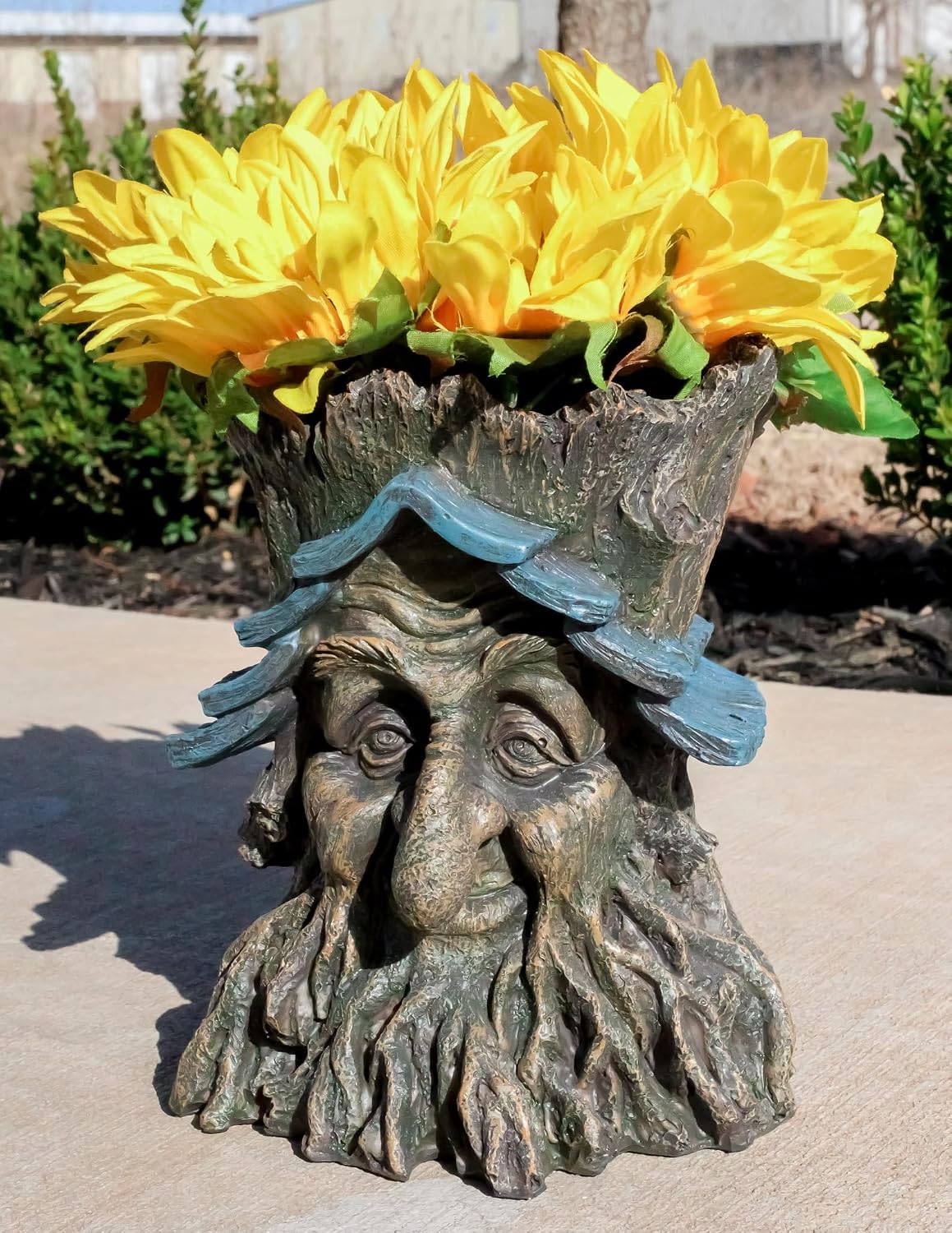 Ebros Gift Celtic Greenman Tree Dryad Ent Native Earth God Floral Planter Or Kitchen Tools Holder Figurine 7.25" H Mystical Creature Being Forest Flora and Fauna