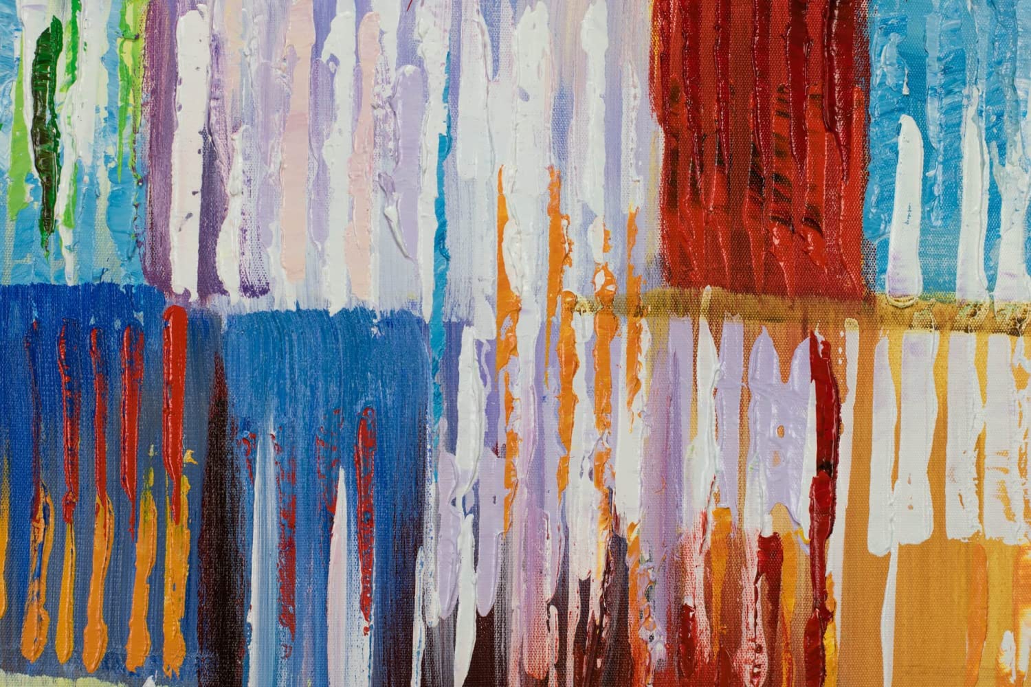 KunstLoft Leinwandbild 60x60cm Abstrakt Bunt Rainbow Vibes Handgemalt
