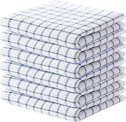 Fintale Paños de cocina 100% algodón, suaves, superabsorbentes y sin pelusas, perfectos para secar y lavar los platos, paquete de 6 (diseño de