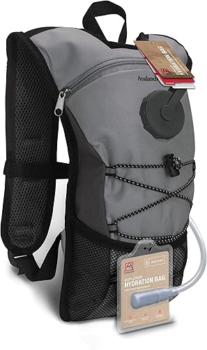 Avalanche Mochila de hidratación con bolsa de agua de 1 litro Bolsa de malla ligera y transpirable Uso para senderismo, camping, correr, festivales