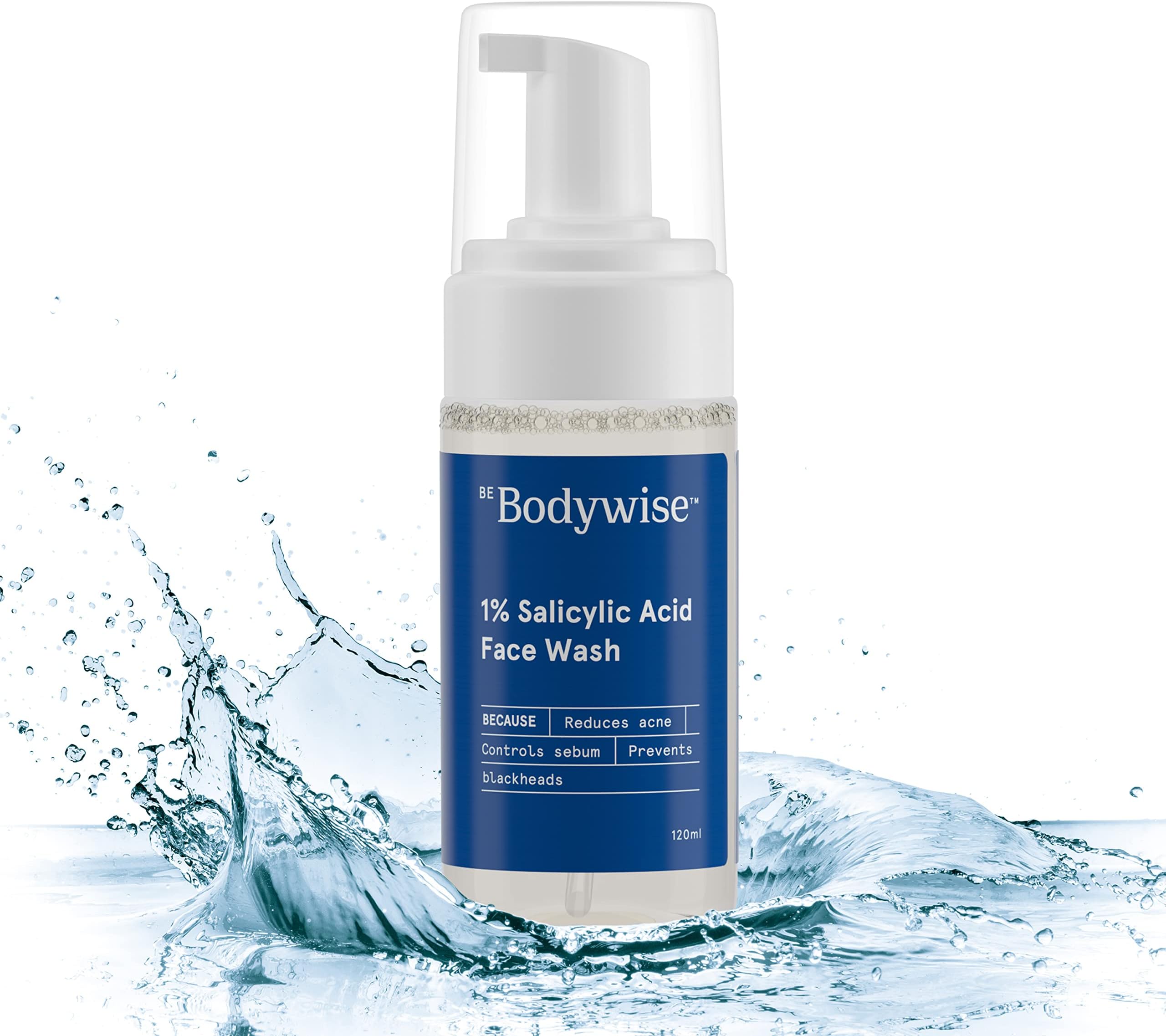 1% Salicylic Acid Oil Control Face Wash For Acne & Pimples Acid Reduces Excess Oil Exfoliates Paraben & Soap Free, 120ml