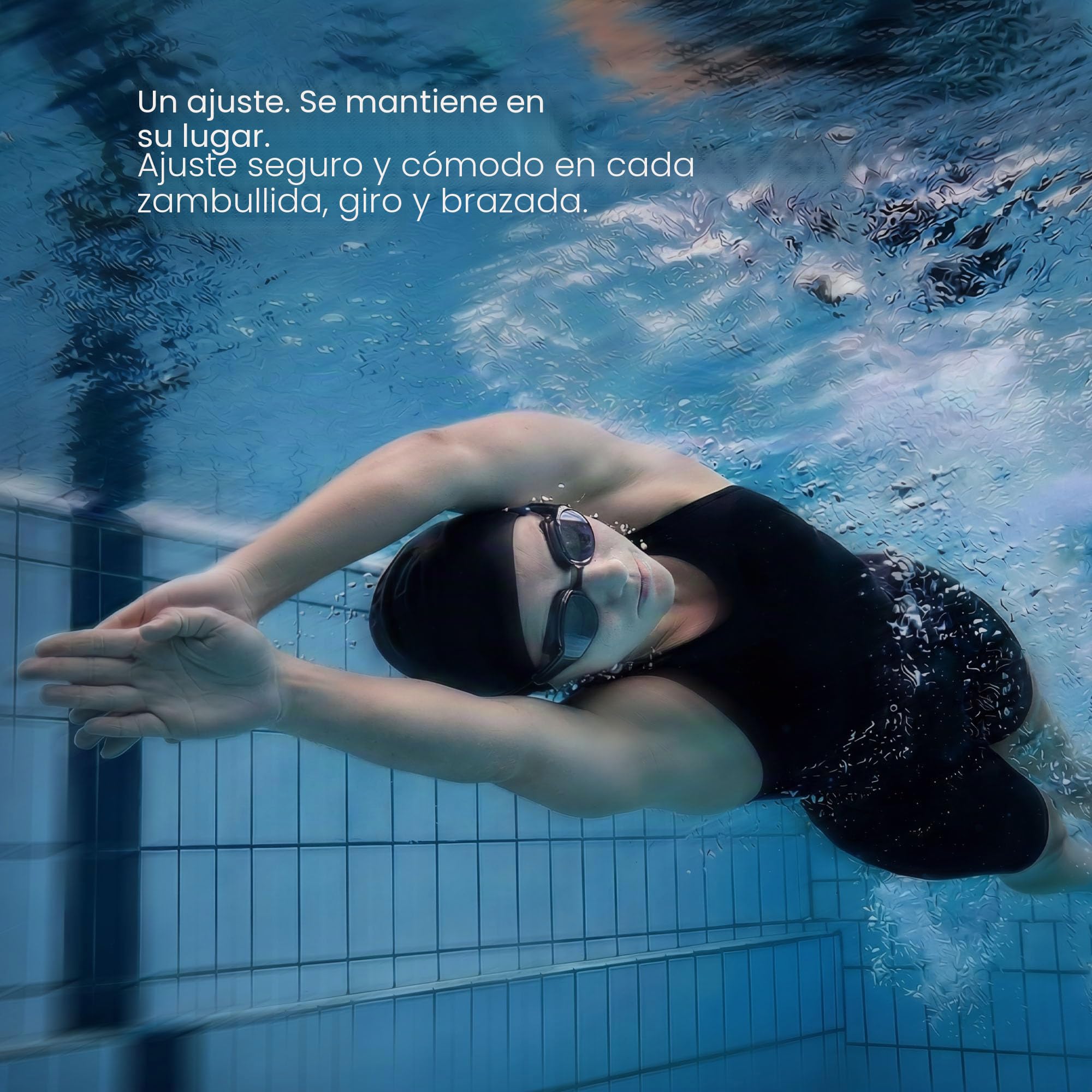 SollaWave AI Music Smart - Gafas de natación con auriculares de natación integrados, retroalimentación de voz en tiempo real + reproductor de MP3, sensor de movimiento de 9 ejes, auriculares