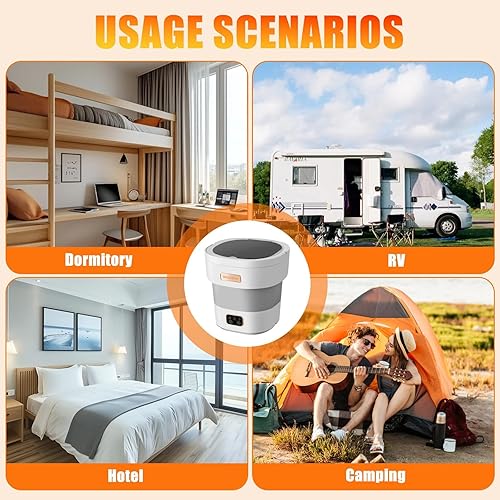 Miniatura 7 de Lavadora portátil, mini lavadora de 16 litros mejorada con cesta giratoria, 3 modos de limpieza profunda para ropa interior, ropa de bebé, camisa,