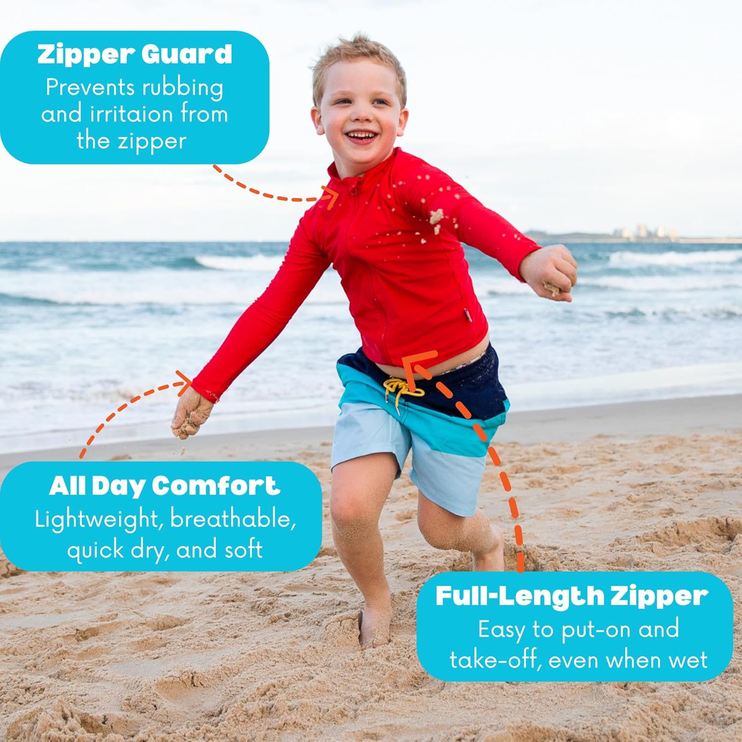 SwimZip UPF 50+ Long Sleeve Rash Guard for Boys' and Girls' - Baby, Toddler, Kids - Image 7