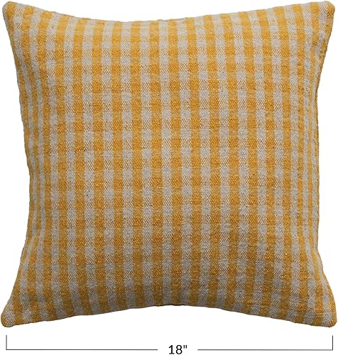 Miniatura 6 de Creative Co-Op Creative Co-Op - Almohada lumbar tejida de mezcla de algodón reciclado, color verde azulado y blanco