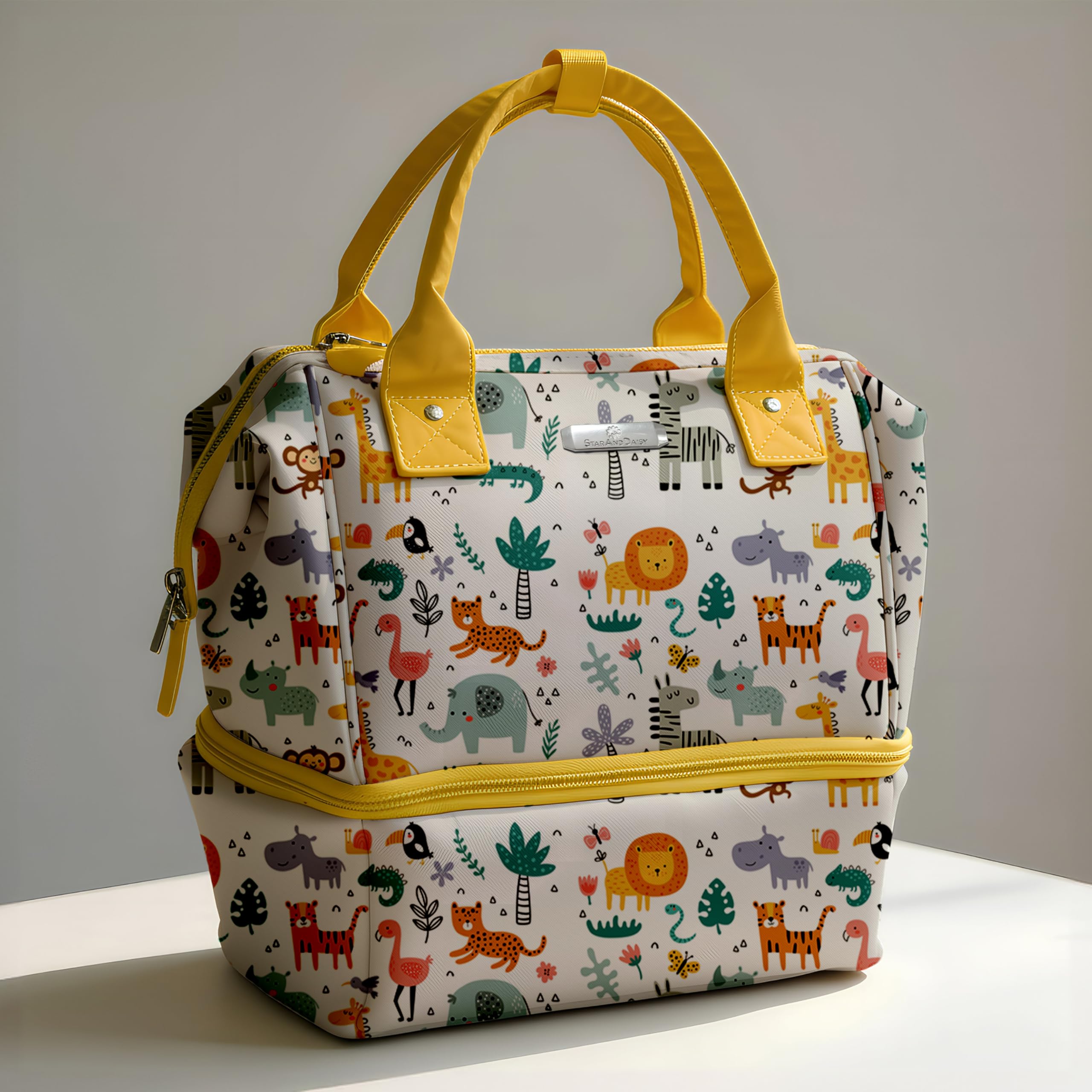 StarAndDaisy Bag for Mothers for Travel, Newborn Baby Diaper Bags with Insuleted Compartment & Multiple Pockets, 12 liter Enhanced capacity, Aesthetically Handcrafted with Love & Cuteness