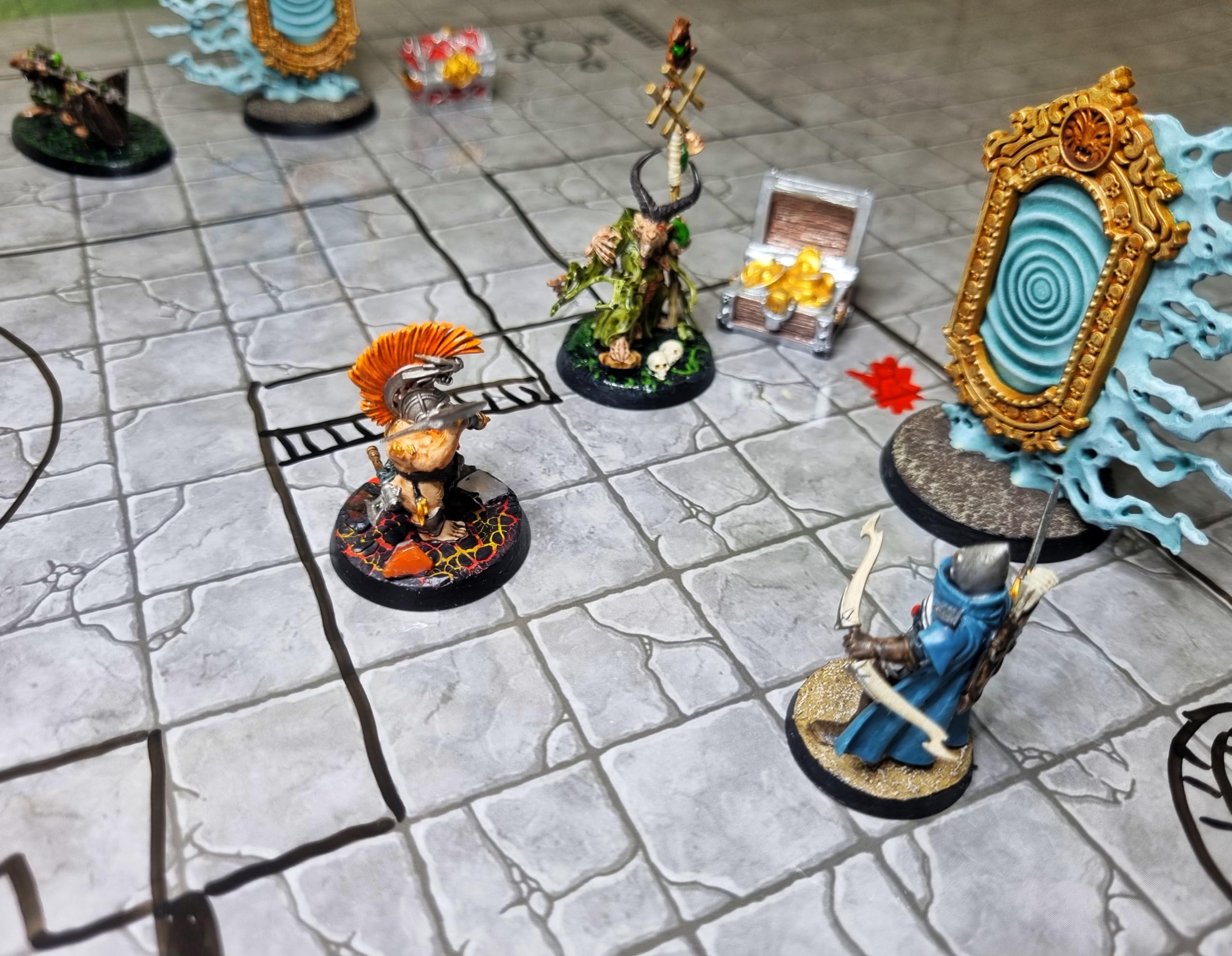 Dungeon 2X Grid Game Mat + Rotuladores y Borrador + Cofres, Mapa Juego rol, D&D, Dragones y Mazmorras, Tablero rol y Juegos de Mesa, Dungeons and Dragons, DND, RPG, Dungeon Master.