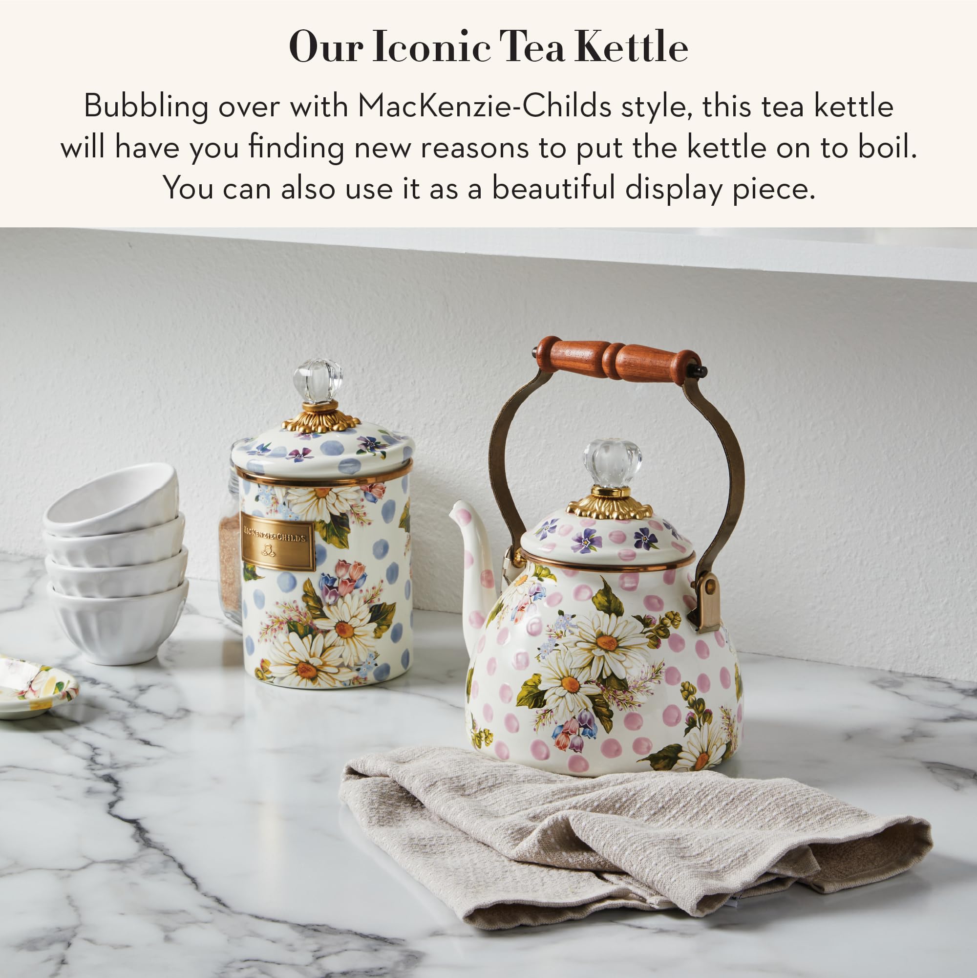 Amazon.com: MACKENZIE-CHILDS Enamel Tea Kettle, Cute Kitchen
