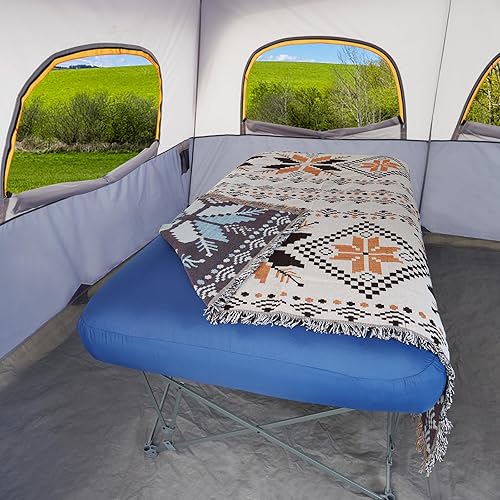 Miniatura 2 de KAMPKEEPER Catre de campamento, catres de camping para adultos, catre plegable con colchón inflable de aire y bolsa de transporte, para viajes al