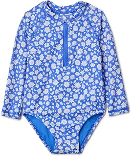 Amazon Essentials Baby Girls' Rash Guard One-Piece Swimsuit
