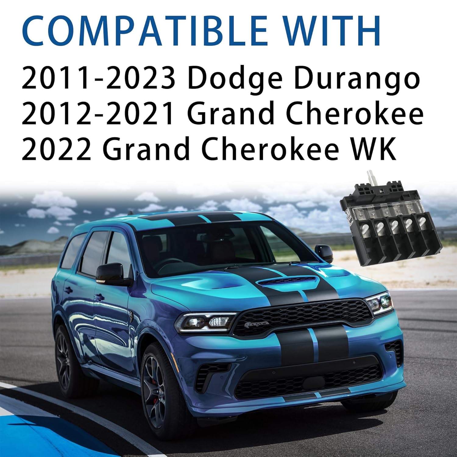 956-601 Main Fuse Block Fit for Dodge Durango 2011-2023 for Jeep Grand Cherokee WK 2012-2022 Fusible Fuselink Box Assembly Replace# 68089468AA FH65 956601