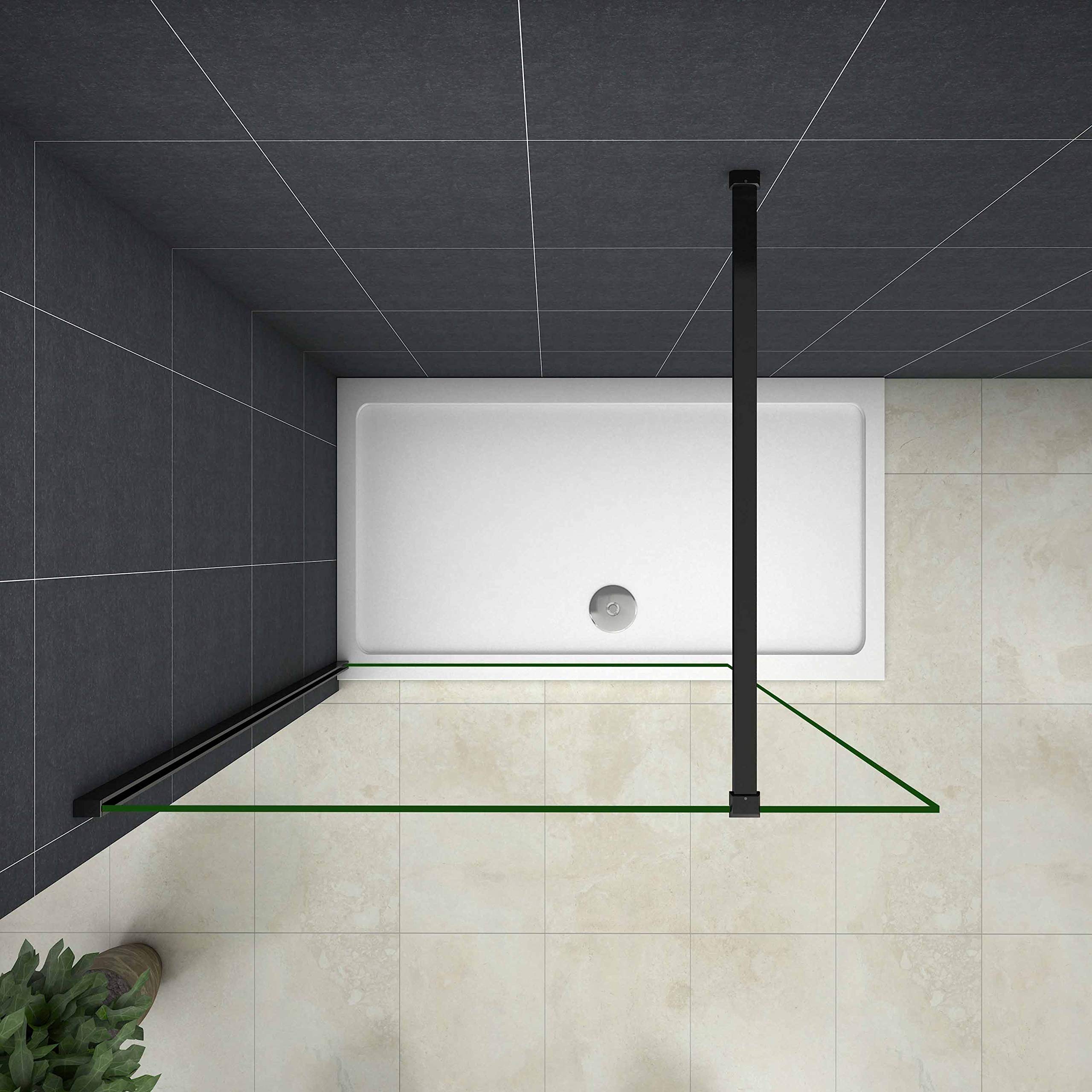 Mamparas De Ducha Panel Fijo 140cm Con Doble Panel Lateral Abatible 40cm Cristal Templado 8mm Antical Con 2 Barras 70 120cm 45919330