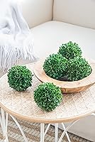 Vista 5 de A&B Home Juego de 5 bolas artificiales de boj para interiores y exteriores, vegetación artificial, bolas de musgo verde sintético, bola topiaria