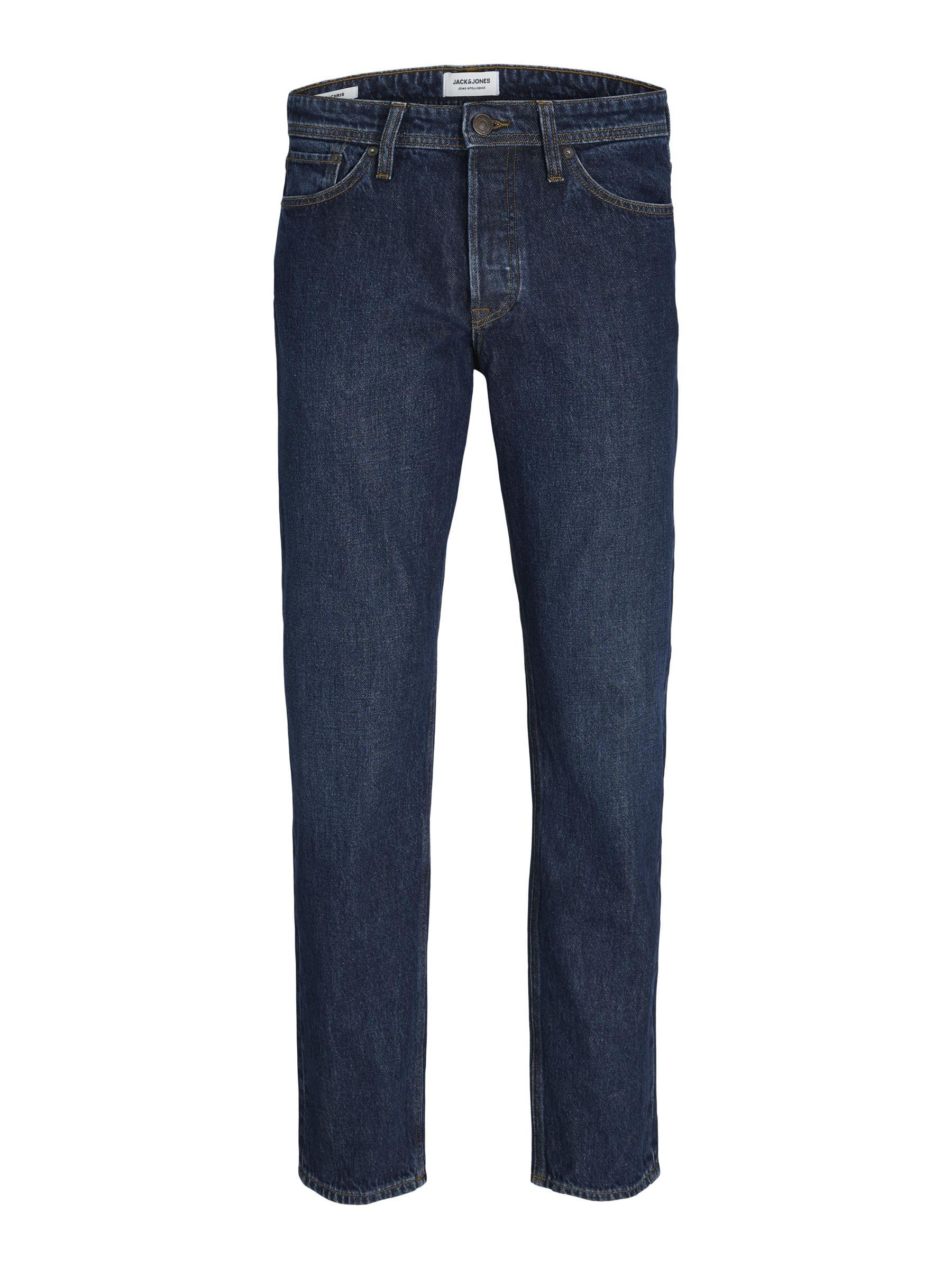 Yüksek Bel Rahat Denim Pantolon Koyu Mavi, 12237276