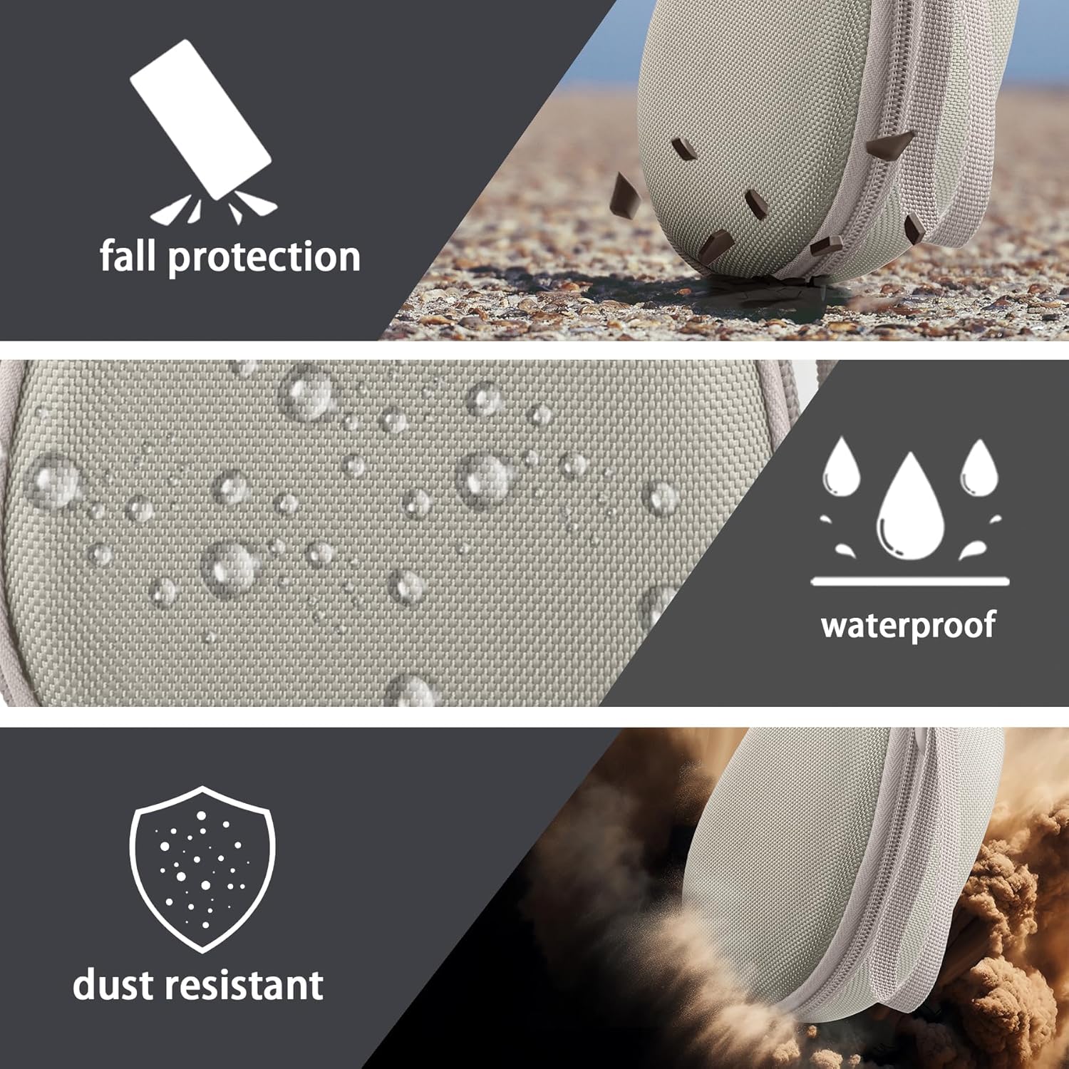 co2CREA Hard Case for SHOKZ New OpenRun Pro 2/1/Mini, OpenRun Standard/Mini, OpenMove, OpenSwim Pro, OpenSwim, Compatible with All SHOKZ Open-Ear Bone Conduction Sport Headphones, Beige Case - Image 7