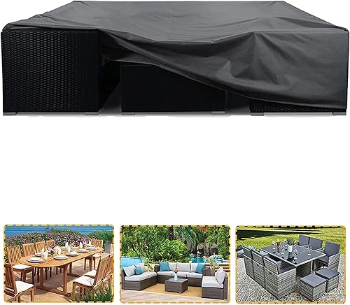 Cubierta de patio para muebles a prueba de rayos UV, impermeable, 140 pulgadas de largo x 70 pulgadas de ancho x 30 de alto, transpirable, a prueba