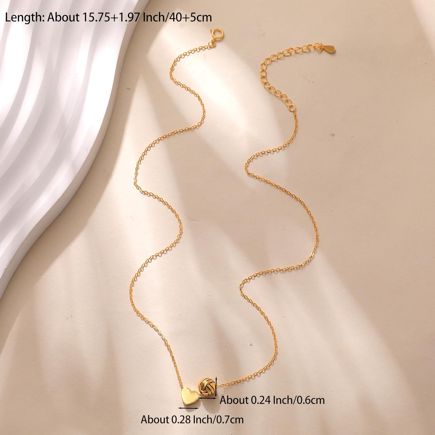 925 Sterling Silver Soccer Football Volleyball Basketball Necklace for Women Men 14K Gold Plated Heart Necklace Sports Accessories Jewelry Christmas Gifts