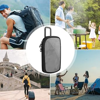 MP3 player case pouch - Protective Hard Shell Storage Bag, Touchscreen MP3 Carrying Pouch | Compact Travel Case with Carabiner, Secure Storage for MP3, MP4, Earphones, USB Cable, and Accessories