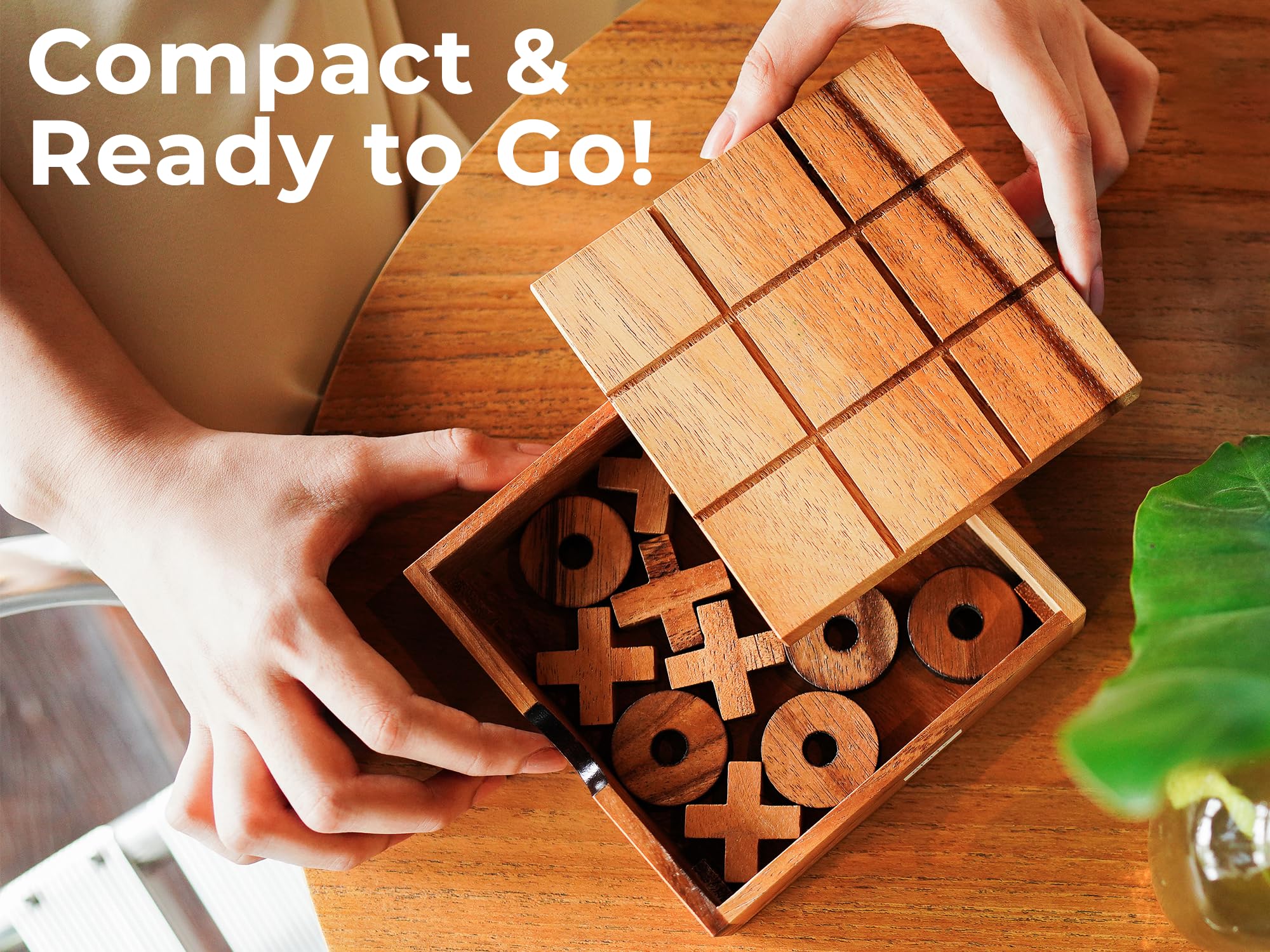 BSIRI Wooden Tic Tac Toe Game Coffee Tabletop XO Blocks Ideal for Family Living Room Games Night for Adults for Desk Decor and Unique Wood Gifts for All Occasions 5.5 Inch — Amazon image 5
