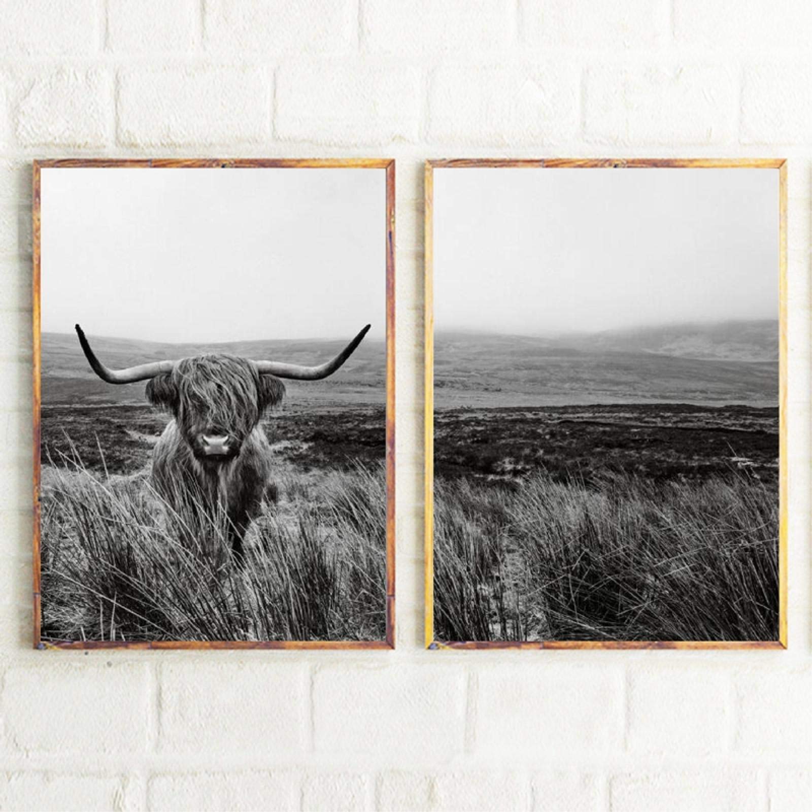 Buy Highland Cow Print and Farm Animal Wall Art Scottish Cow Canvas