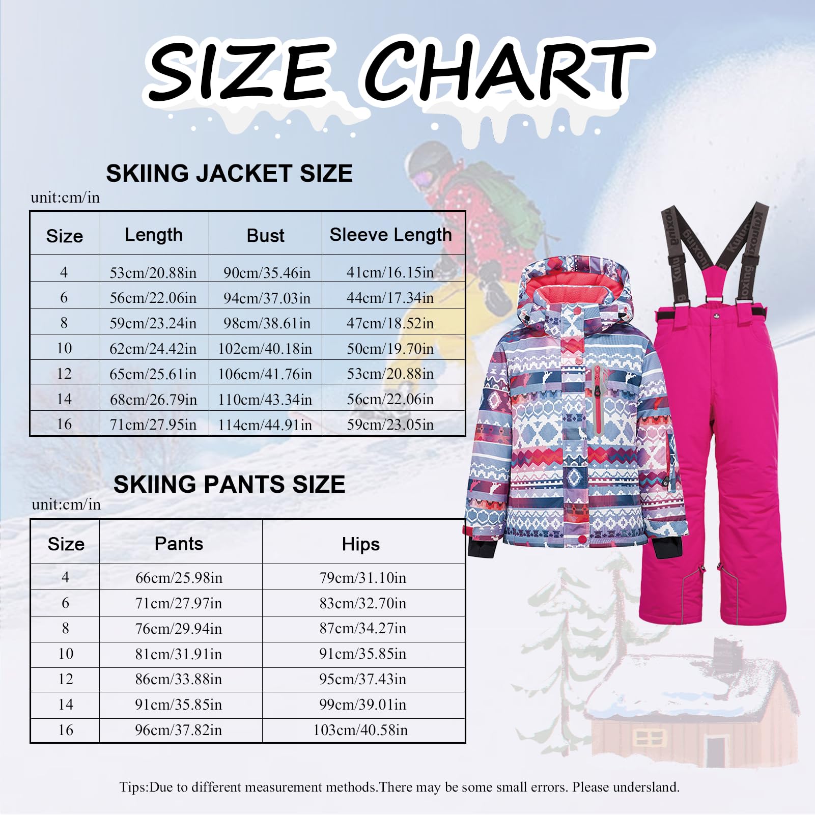 Conjunto de traje de esquí infantil de 2 piezas con capucha, traje de nieve impermeable a prueba de viento para niños y niñas, chaqueta de esquí cálida y pantalones de esquí, pixeles +