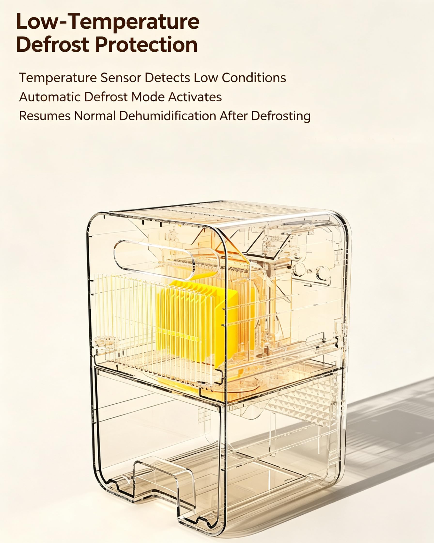Deumidificatori per la casa, serbatoio d'acqua da 1,5L | 2 modalità di deumidificazione regolabili, sbrinamento automatico intelligente a bassa temperatura(gray)